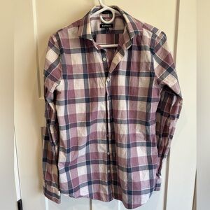 Express Men's Plaid Shirt - Purple and Blue